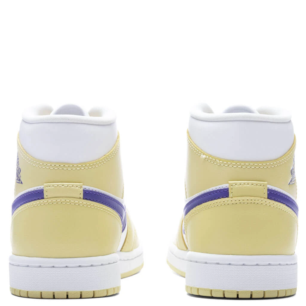 Women's Air Jordan 1 Mid - Lemon Wash/Lapis/White 4 Women's Air Jordan 1 Mid - Lemon Wash/Lapis/White - Image 4