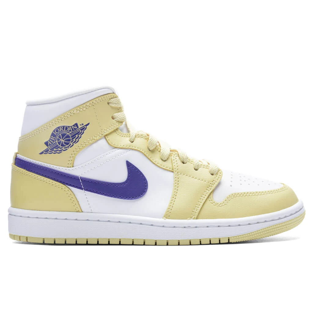 Women's Air Jordan 1 Mid - Lemon Wash/Lapis/White 1 Women's Air Jordan 1 Mid - Lemon Wash/Lapis/White