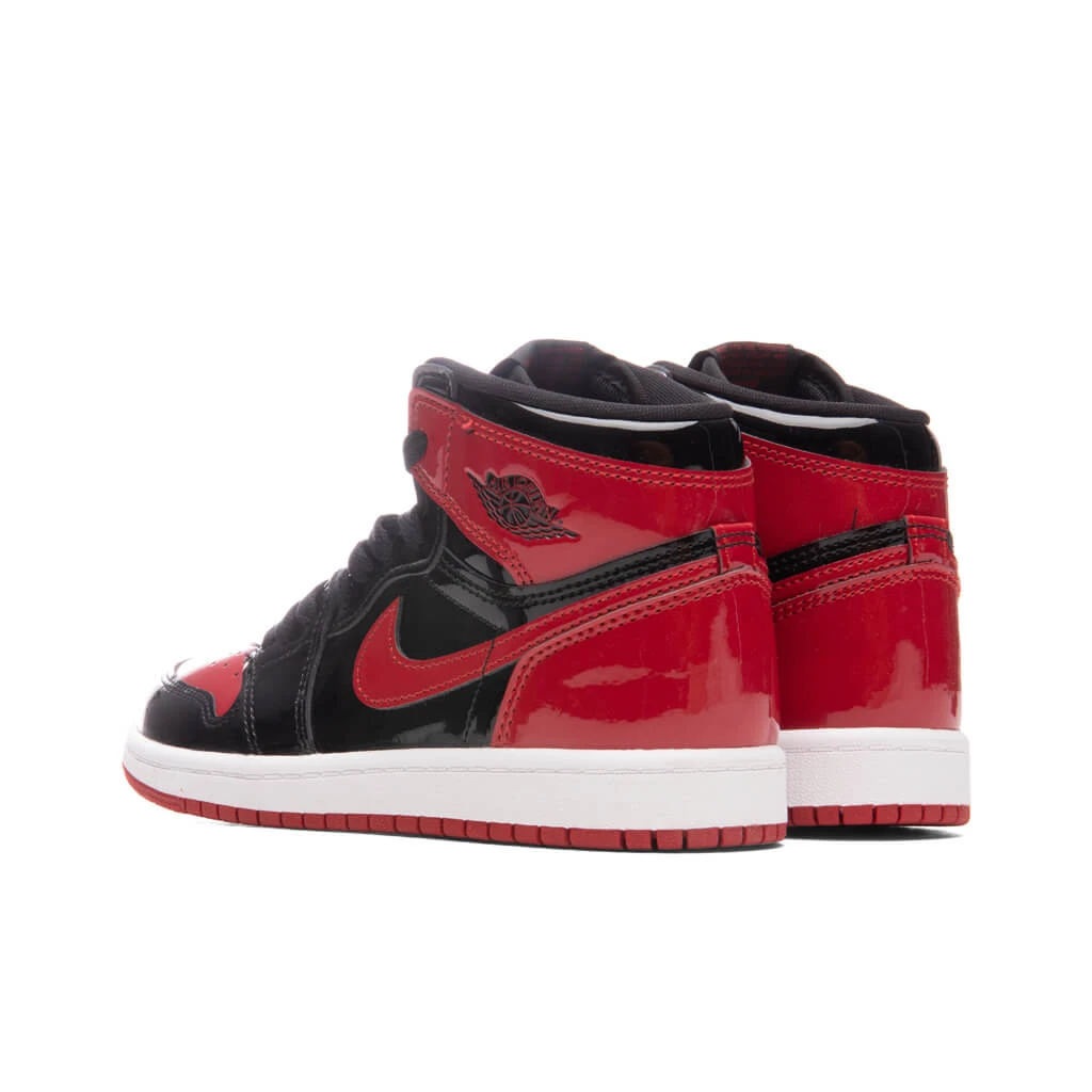 Air Jordan 1 Retro High OG (PS) 'Patent Bred' - Black/Varsity Red/White 3 Air Jordan 1 Retro High OG (PS) 'Patent Bred' - Black/Varsity Red/White - Image 3