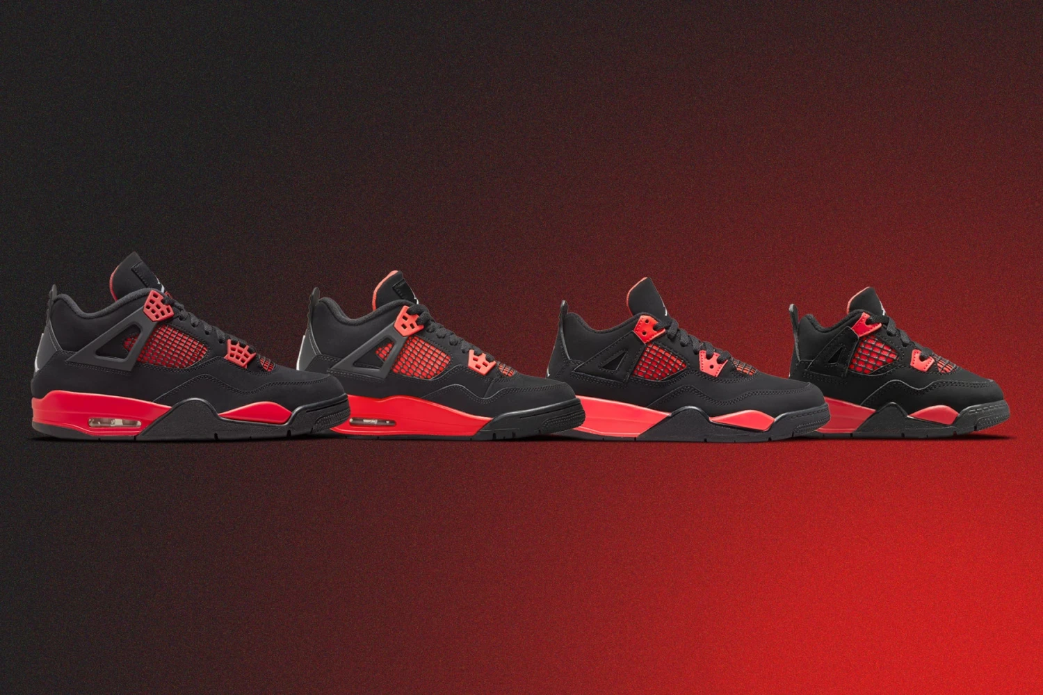 Air Jordan 4 Retro (TD) "Red Thunder" - Black/Red 5 Air Jordan 4 Retro (TD) "Red Thunder" - Black/Red - Image 5