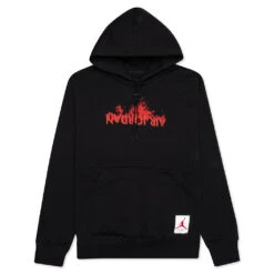 Jordan AJ4 FLC Pullover Hoodie - Black/University Red